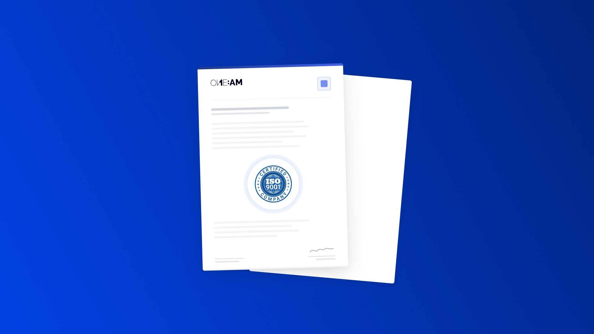 Wir haben die ISO 9001 Zertifizierung erhalten